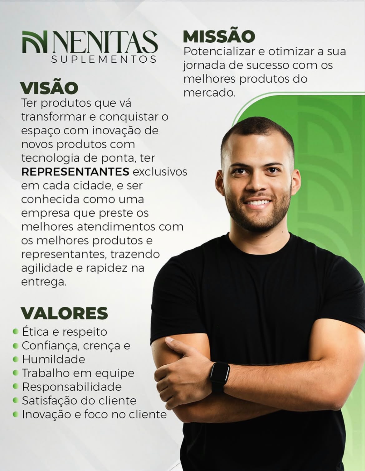Nenitas Suplementos: missão, visão e valores